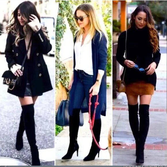 JOIE Jemina Over the Knee Thigh High Black Suede Heel Boots Size 9.5 - Picture 13 of 13